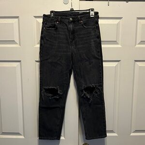 Womens Black Distressed Jeans